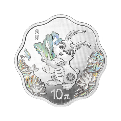 China 2023 Year Of The Rabbit 99.9% Blossom Shaped Proof Silver Coin 30g