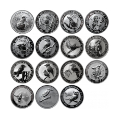 Australian-1990-2004-Kookaburra-15-Coin-Set