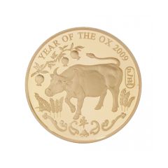 British-Royal-Mint-2009-Hong-Kong-Year-Of-The-Ox-91.6%-Gold-Proof-Medal-39.94g