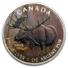 Canada-2012-Moose-Colorized-UNC--99.99%-Silver-Coin-1oz