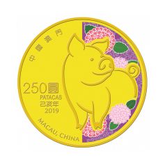 Macau-2019-Lunar-Pig-99.9%-Proof-Gold-Coin-1/4-oz