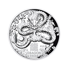澳洲2024农历生肖系列 III - 龙年99.99% 高浮雕精铸银币1盎司