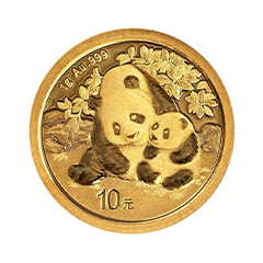 中國2024熊貓99.9%普制金幣1克 (0.0267兩)