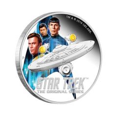 Tuvalu-2019-Star-Trek-Enterprise-&-Crew-99.99%-Silver-Proof-Coin-2oz