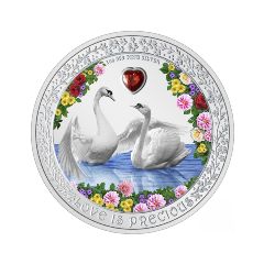 Niue 2023 Love is Precious - Swans 99.9% Proof Silver Coin 1oz