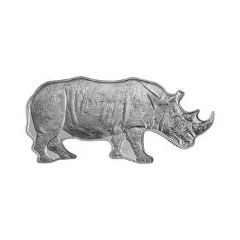 所羅門群島2022非洲動物-黑犀牛99.99%精鑄銀幣1盎司