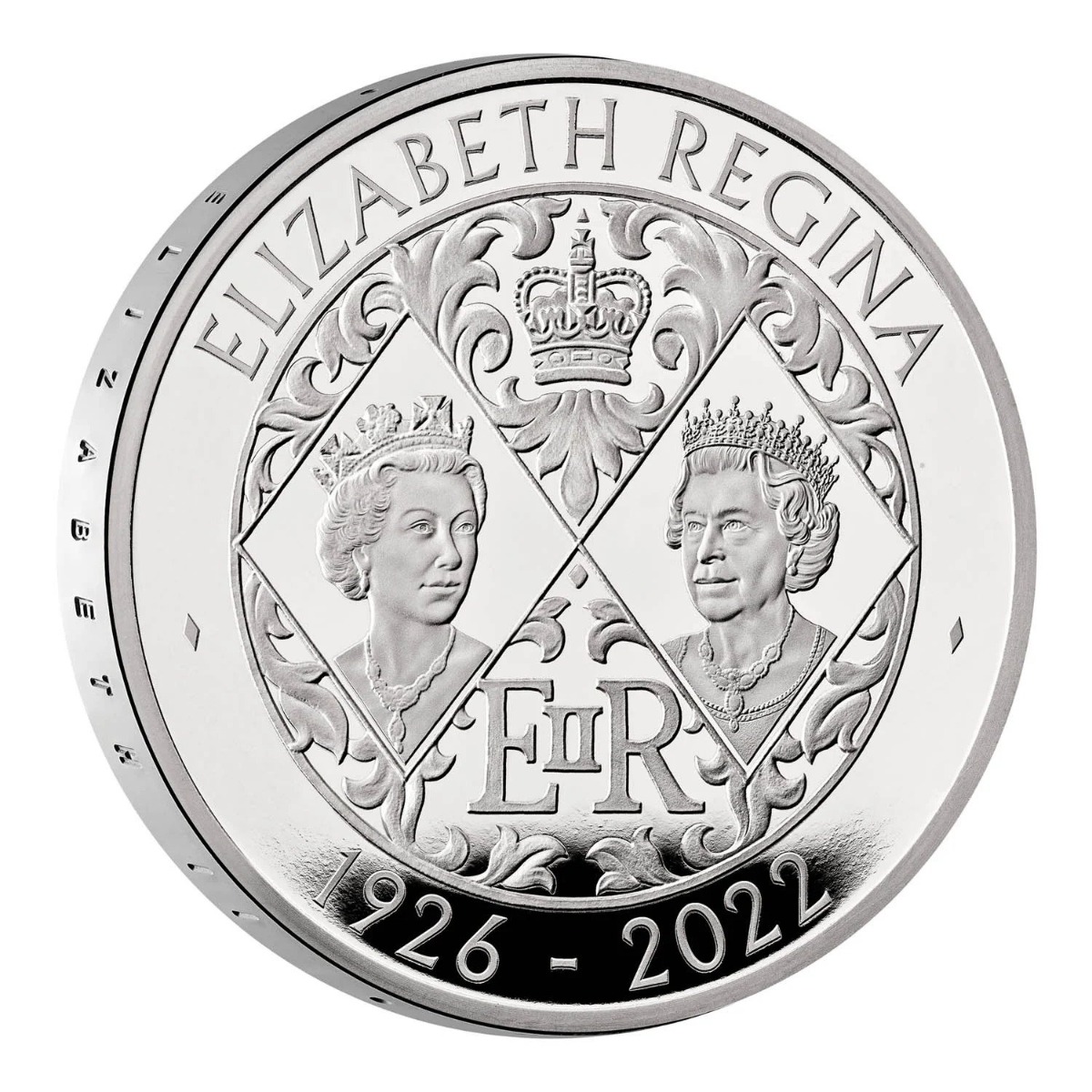 英国2022纪念英女皇伊利沙伯二世 - 皇冠系列92.5%精铸加厚版银币56.56克
