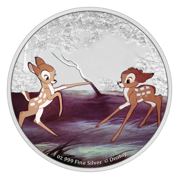 Niue 2022 Disney Bambi 80th Anniversary - Bambi & Faline 99.9% Proof Silver Coin 1oz