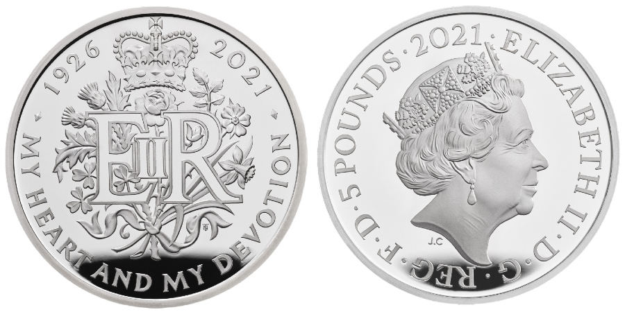 英國2021英女皇95歲壽辰精鑄銀幣28.28克
